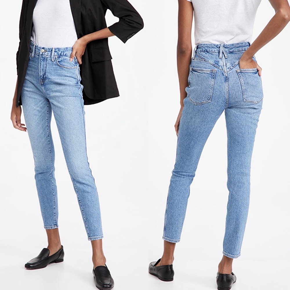 Good American Good Curve Skinny Deco Yoke Jeans